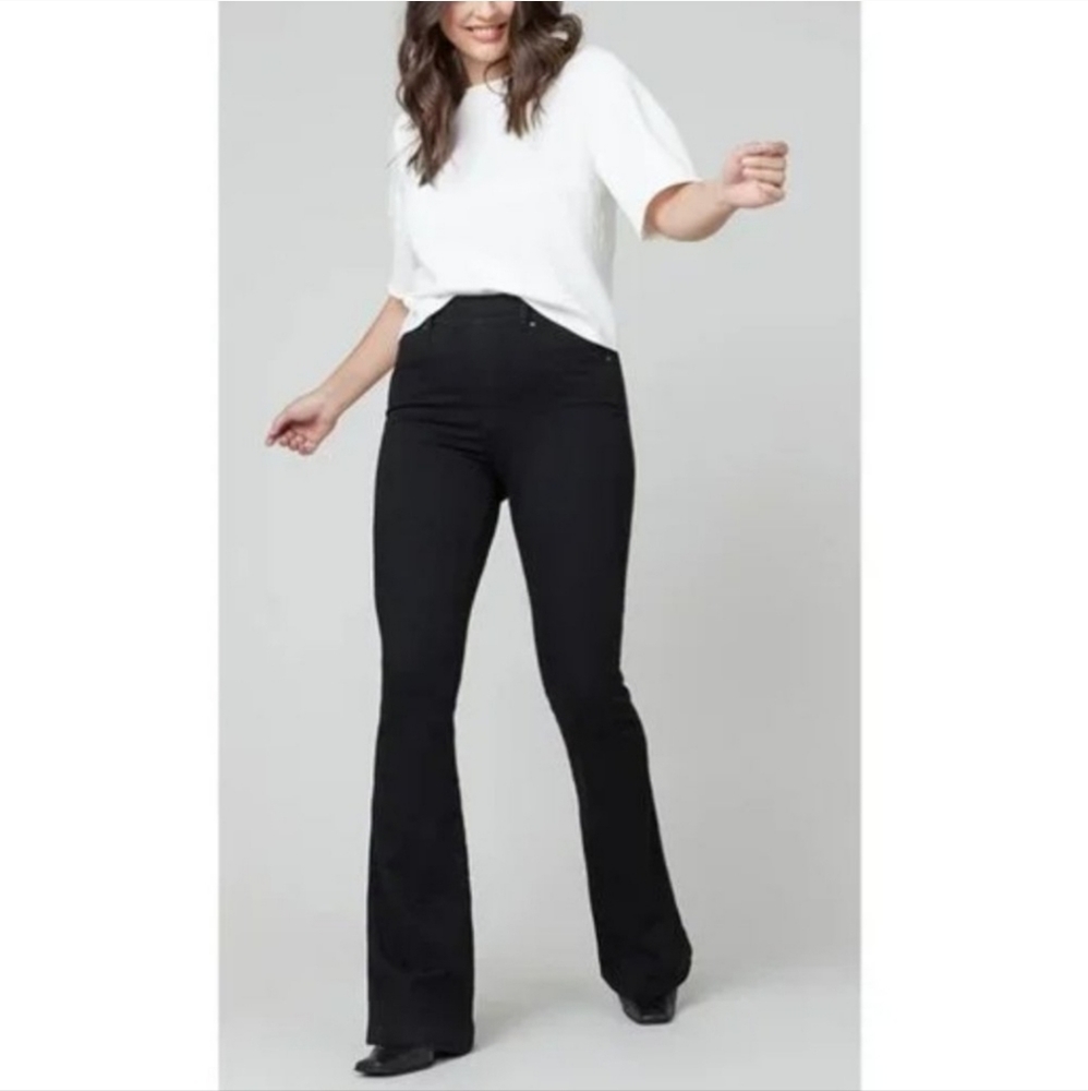SPANX Flare Jeans Distressed bottoms Black Size Medium